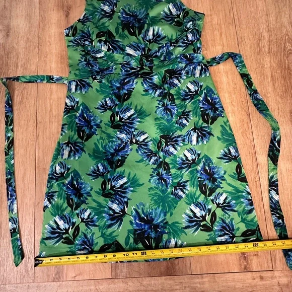 Banana Republic Green and Blue Ruched Sheath Midi Dress - Picture 9 of 14